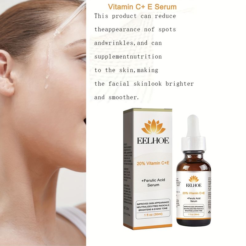 1/2/3 stk. 20 % vitamin C-ansiktsserum med vitamin E og ferulsyre, 30 ml hver, balanserer hudtonen og gir lysere hudpleie_voghion.com