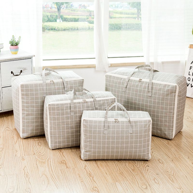 Home Storage & Organization Cotton And Linen Printed Quilt Packing Bag Storage Box Moisture Proof And Insect Proof Fabric Clothing Soft Storage Bag_voghion.com