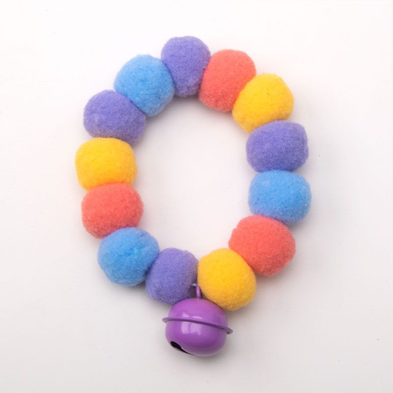 Scaldacollo per gatti colorato con pompon, anello elastico per cani, celebrità di Internet, palla soffice, accessori per animali domestici carini_voghion.com