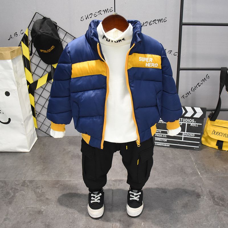 Abbigliamento per bambini 2024 Giacca invernale in cotone con nuova lettera più top in velluto più tuta in velluto_voghion.com