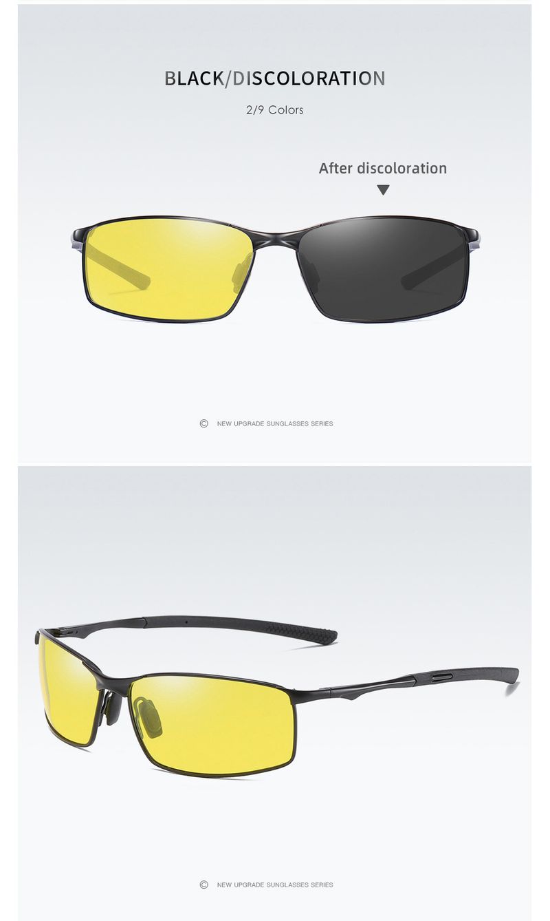 Gafas de sol polarizadas Aoron para hombre y mujer, con espejo para conducir, montura metálica, antirreflejos UV400, venta al por mayor_voghion.com