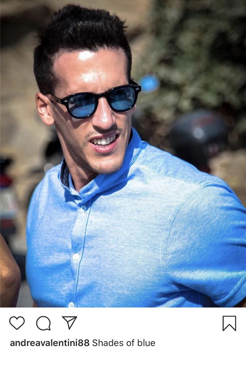 Akiniai nuo saulės Vyras Johnny Depp Lemtosh poliarizuoti akiniai nuo saulės moteris prekės ženklas vintage acetatas geltonai mėlynas naktinio matymo akiniai_voghion.com