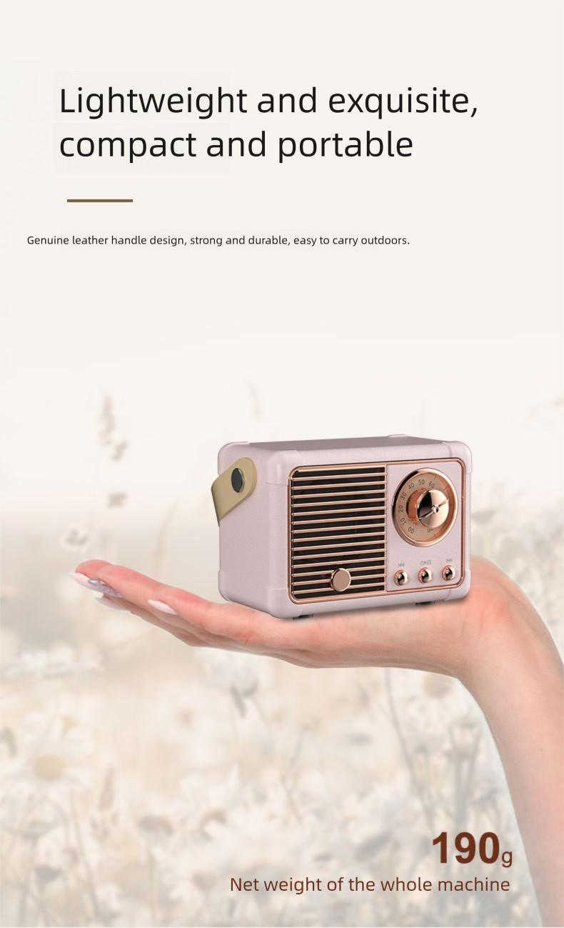Creative Radio Bluetooth Portable Gift Mobile Phone Subwoofer Retro USB Mini Speaker HM11_voghion.com