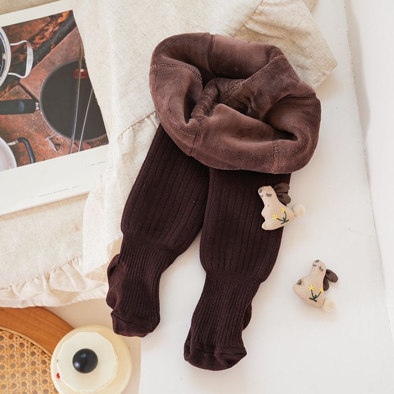 Vêtements pour enfants Collants épais en velours pour enfants d'hiver pour filles Leggings chauds pour bébé de couleur Maillard_voghion.com