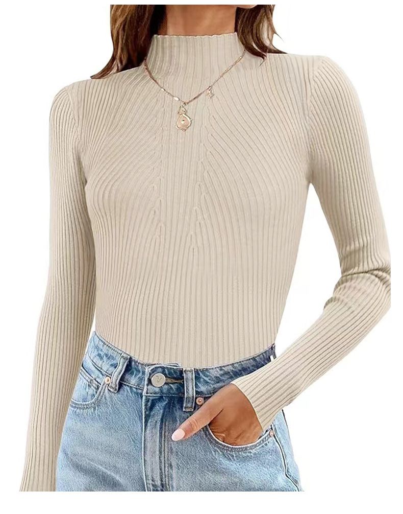 Maglia da donna a collo alto – Strato di base in rayon elasticizzato ultra morbido per vestirsi a strati_voghion.com