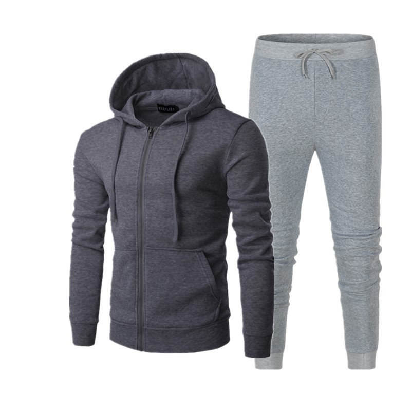 Pomlad Jesenski Style Zadrga s Kapuco Casual Prazen Pulover Moški in Ženski Pulover Set Plus Plišasti Plašč Moda_voghion.com