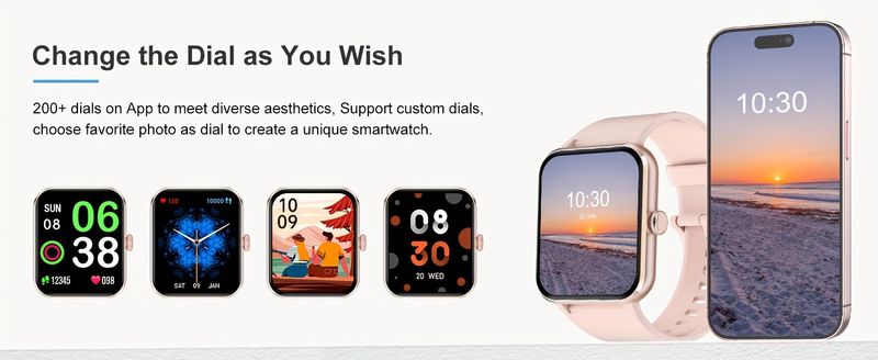 Έξυπνο ρολόι Blackview για άνδρες και γυναίκες, το πιο πρόσφατο υψηλής ευκρίνειας γυμναστήριο 4,7 cm με περισσότερες από 100 λειτουργίες άθλησης, συμβατό με Android και iPhone_voghion.com