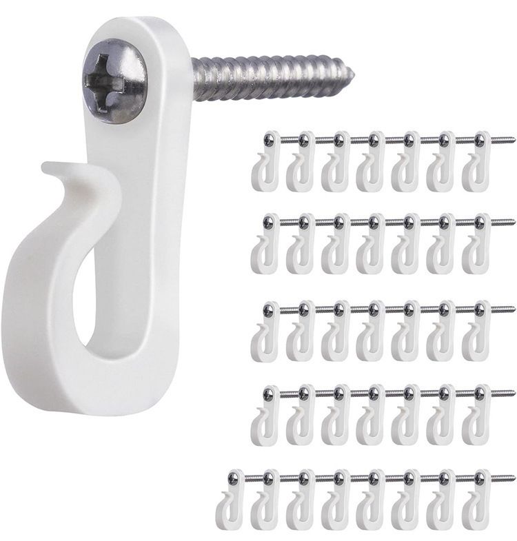 ABS Wall Hooks – Heavy Duty 2kg Capacity, Multi-Purpose Hangers For Home & Office (Black/White, Pack Of 10/20/30/40/50, Screw & Plug Included)_voghion.com