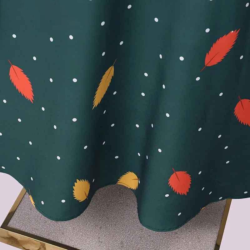 Abito musulmano a maniche lunghe con motivo a foglie per donna, casual, bohémien, con stampa a pois, abito musulmano per le feste, lunghezza intera, Abaya Dubai_voghion.com