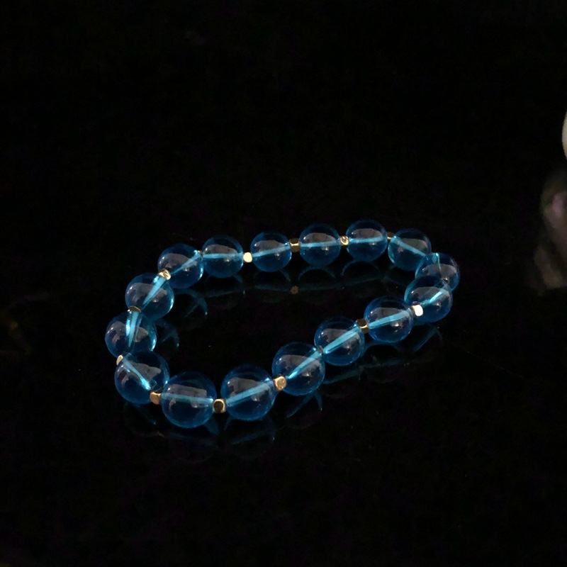 Conjunto de pulsera y collar de cristal azul retro, flores occidentales vintage medievales, retorno italiano, cristal antiguo_voghion.com