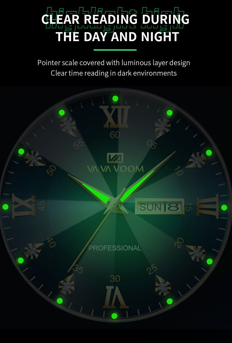 VAVAVOOM Men's Watch Brand Watch Men's Waterproof Fashion Diamond Design Business Watch_voghion.com