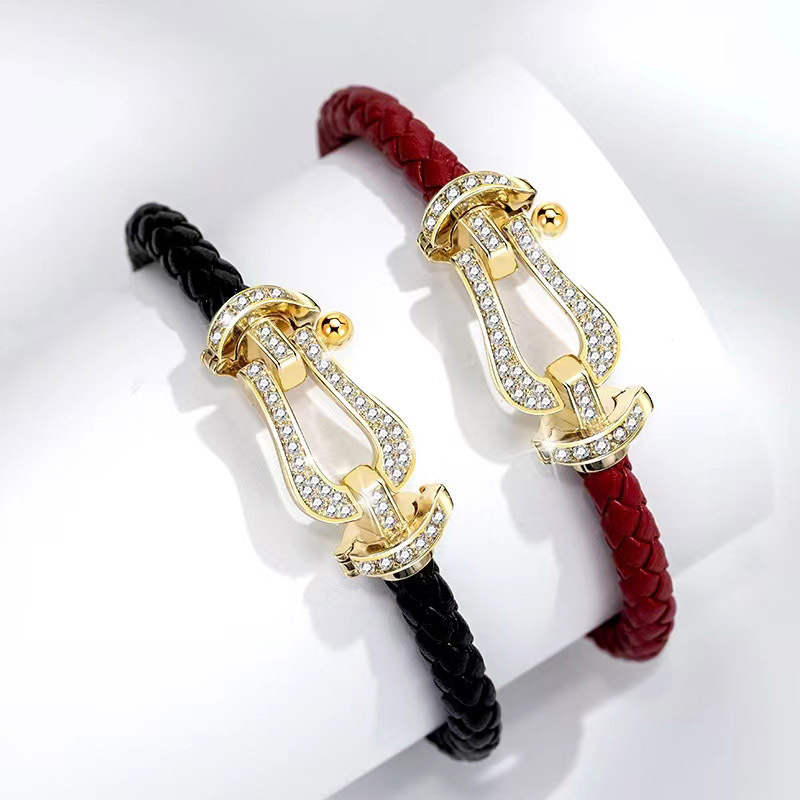 Designer Elements Diamant-Hufeisen-Paar-Armband für Damen, Modeschmuck, Accessoires, bestes Geschenk für Sie_voghion.com