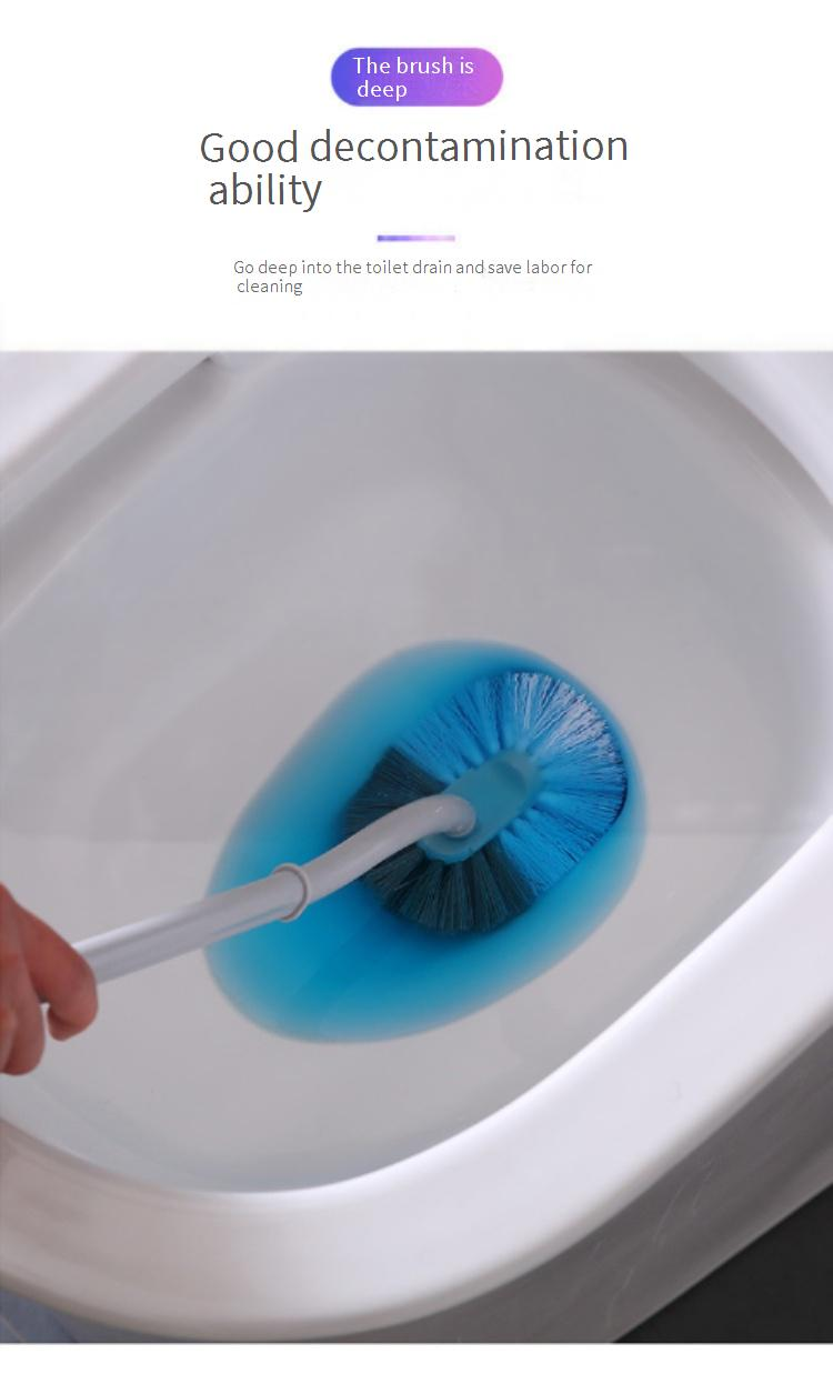 Toilettenbürste mit langem Griff und Wandhalterung – 360°-Tiefenreinigungsborsten für schwer erreichbare Stellen, rostfrei und spritzfrei_voghion.com