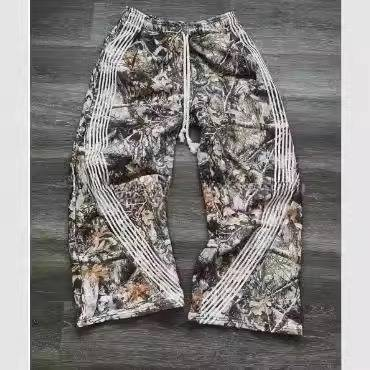 Men's Military Camo Cargo Pants, Loose Fit Tactical Workwear With Multiple Pockets, Streetwear Hip-Hop Joggers_voghion.com