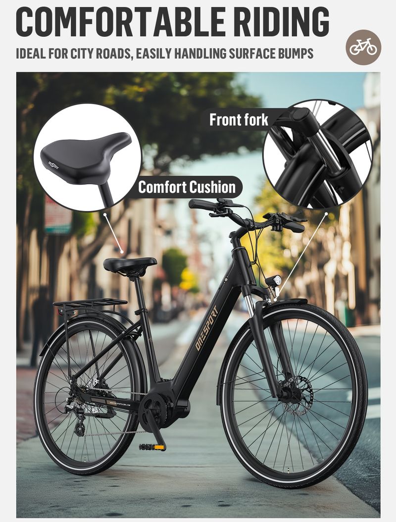 OneSport OT07 Pendler-E-Bike 27,5 Zoll, mittig montierter BAFANG-Motor, 36 V, 250 W, 14 Ah_voghion.com