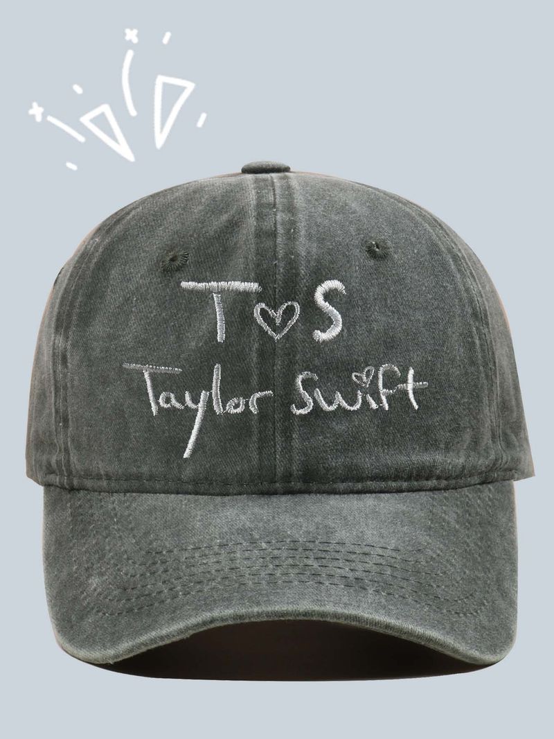 Taylor Swift Baseballkappe, T.S. Bestickte Baseballkappe, europäische und amerikanische gewaschene Retro-Mode_voghion.com