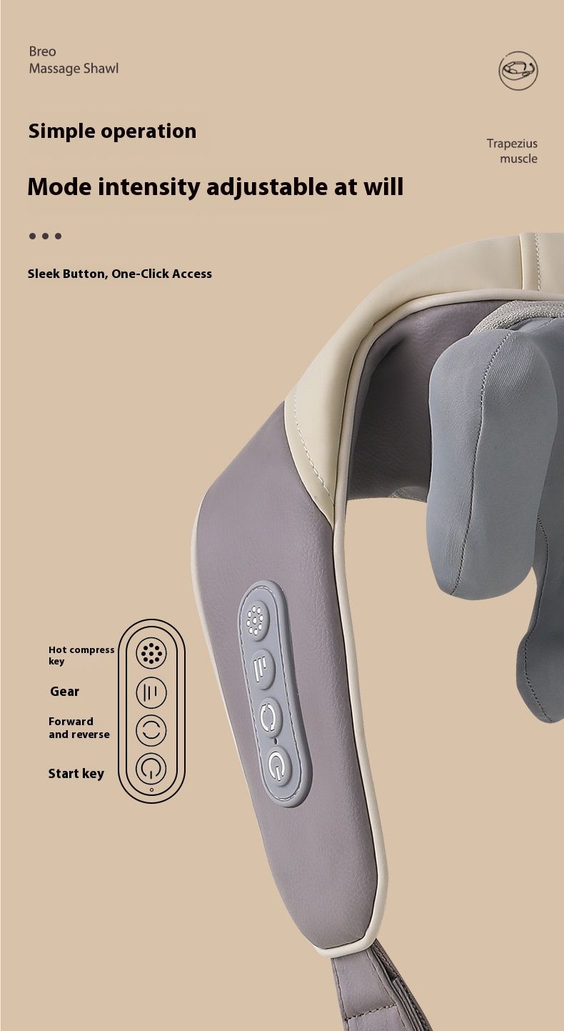 Rechargeable Neck & Shoulder Massager With Heat – Deep Shiatsu Kneading For Muscle Relief, Stress Reduction, And Relaxation_voghion.com
