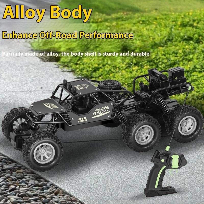 Riesiges 4WD RC-Stuntauto – Geländegängiger Offroad-Monstertruck mit wiederaufladbarer Batterie, Hochgeschwindigkeitsdrift und Klettern für Kinder (Schwarz/Gold oder Rot)_voghion.com