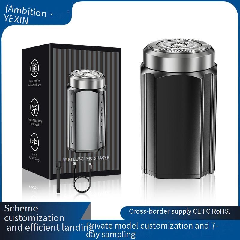 2211 Elektrorasierer mit LCD-Display für Männer – tragbarer, reisefreundlicher, wasserdichter Rasierer mit 6 Klingen/Schleiffolie_voghion.com