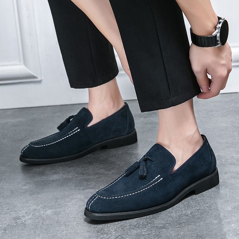 New Fashion Genuine Leather Tassel Business Casual Loafer Shoes For Men Black Business Formal Leather Shoes For Daily Office Casual Men's Shoes For Dr_voghion.com