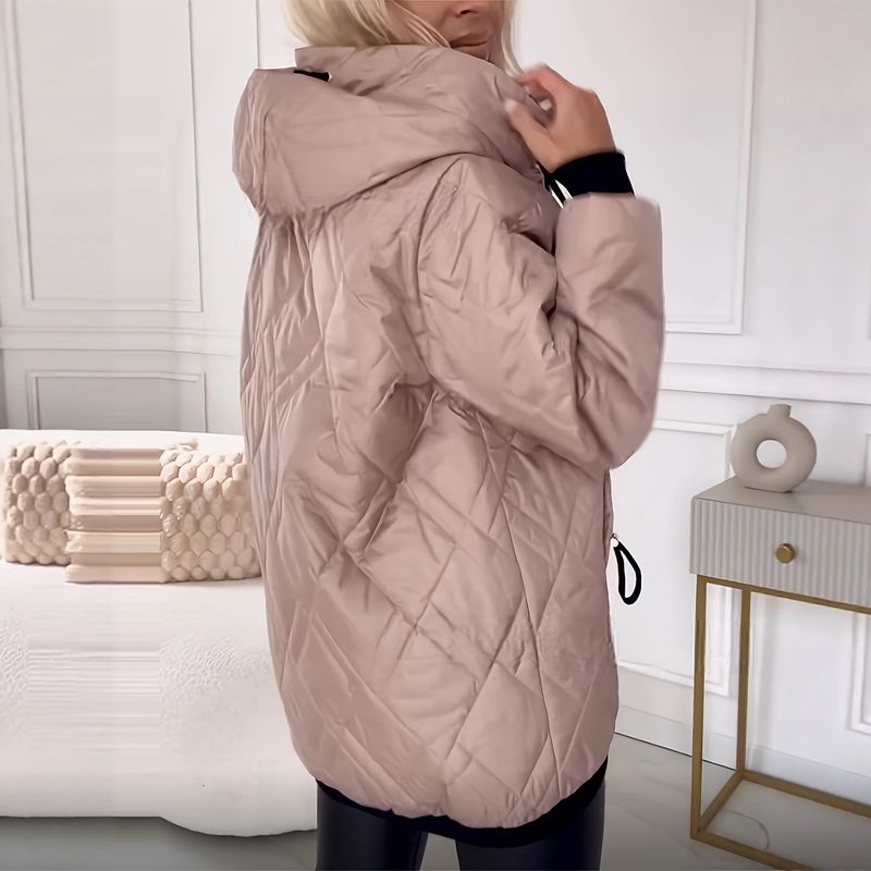 Wendbare Pufferjacke mit Kapuze – doppelseitiger warmer Wintermantel für Damen (Pink, S-XL)_voghion.com