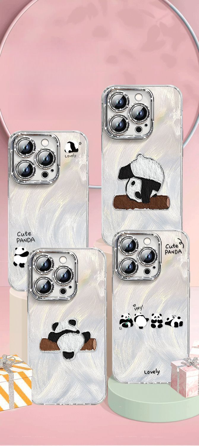 Tree Climbing Panda Compatible With 16 Phone Case 15/14/13 Full Coverage 1211 Glitter Lens Protector IPhone 8/7 Anti - Scratch_voghion.com