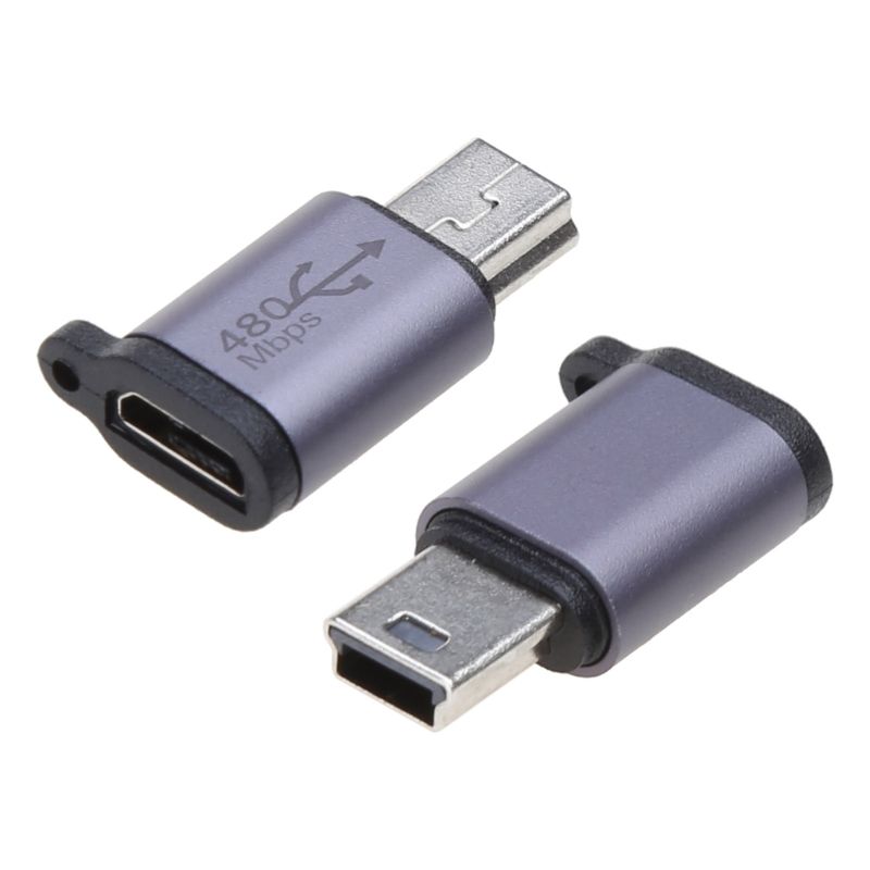2 ST Mini USB Typ-C Adapter Hona Till Micro Usb Hane Konverterkontakt Aluminiumlegering_voghion.com