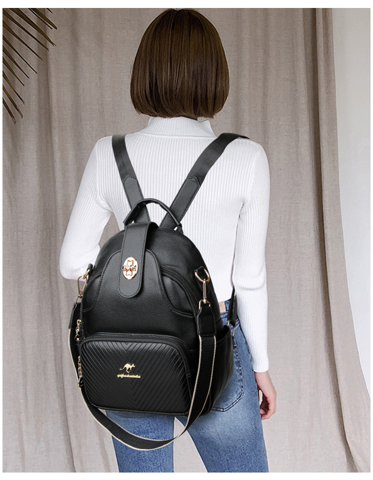 2024 New Soft Leather Backpack For Women's Fashion Leisure Large Capacity Multi Functional Backpack Versatile Outgoing Backpack_voghion.com