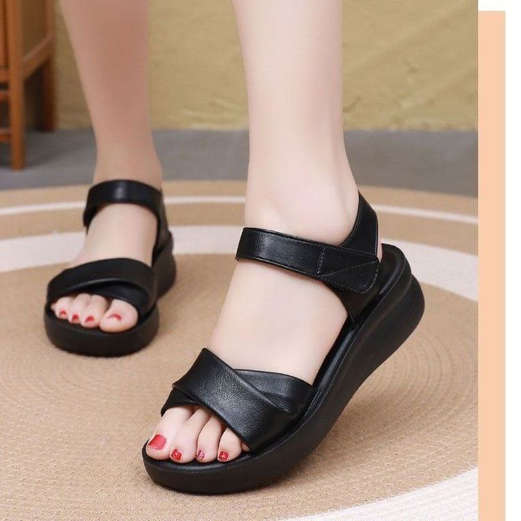 Sandali da donna, scarpe da mamma, suola morbida, superficie morbida, leggere, antiscivolo, comode, scarpe da spiaggia di medie e grandi dimensioni_voghion.com