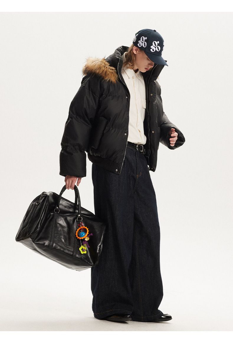 Parka unisex con capucha desmontable de piel sintética: abrigo de invierno resistente (M-XXL)_voghion.com