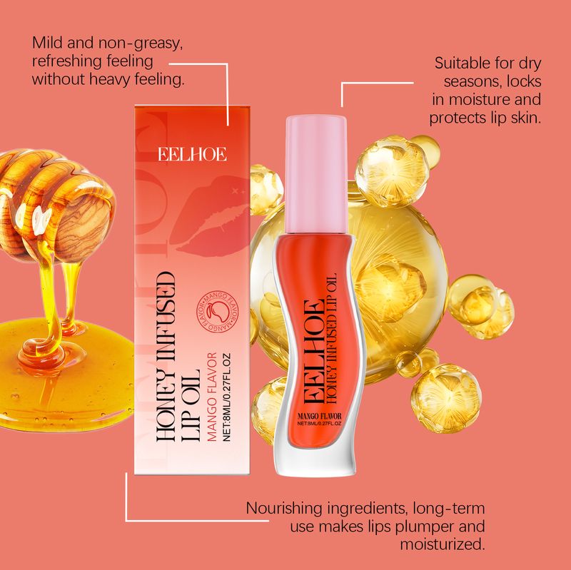 EELHOE Mango Flavor Moisturizing Lip Oil, Daily Nourishes Lips, Enhances Shine, Moistens Non-Sticky Moisturizing Treatment_voghion.com