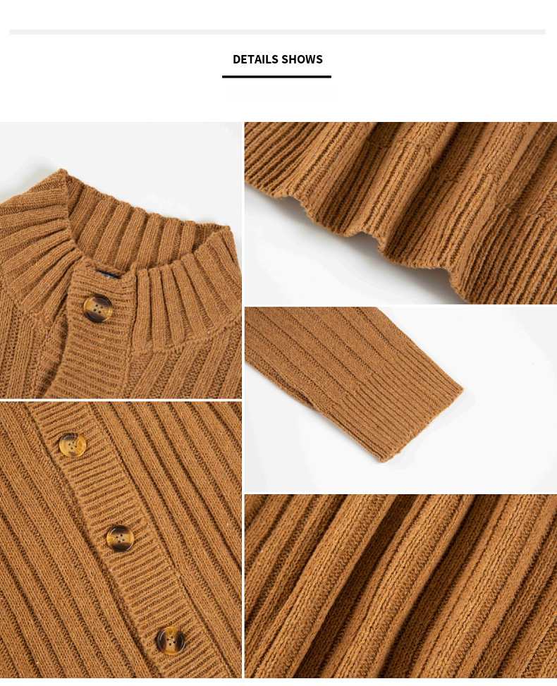 Neuer lässiger einreihiger gestrickter Polo-Langarm-Pullover-Mantel für Herren SY0057_voghion.com
