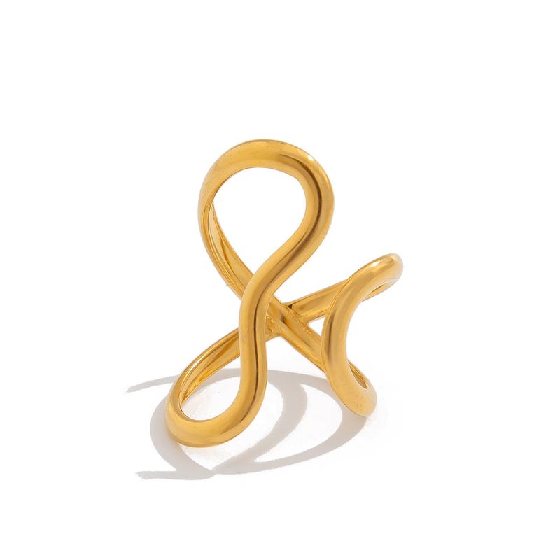 simple ins geometric smooth ring bracelet design sense irregular cross open joint ring_voghion.com