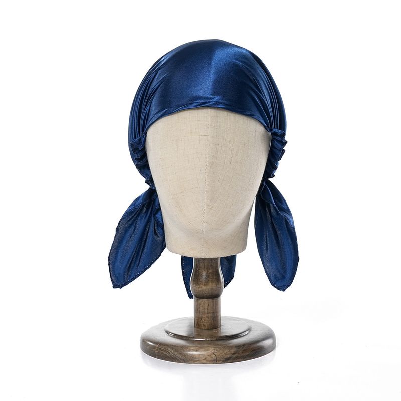Men's Hats Headscarf Simulation Silk Satin Sleeping Cap Home Triangular Elastic Hat Ladies Elastic Satin Solid Color Home_voghion.com