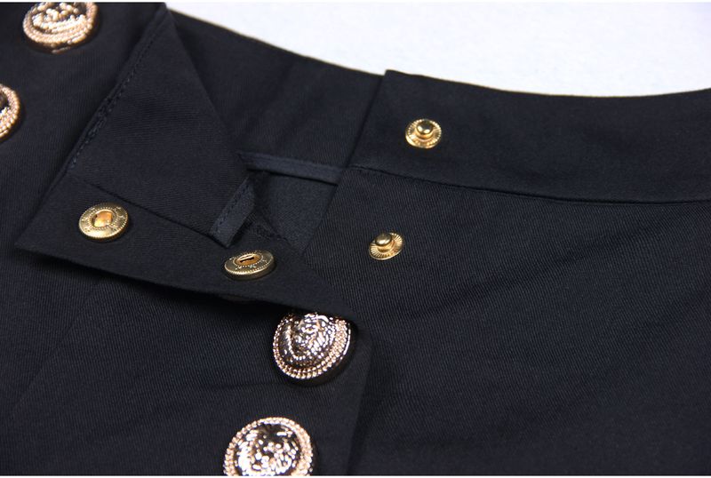 Women's clothing new fashion double-breasted rivet concealed button loose straight pants women's trousers casual commuting supply_voghion.com