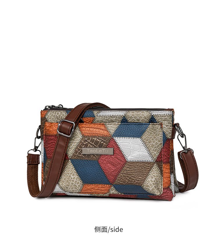 Nuova borsa a tracolla semplice e alla moda con blocco di colore per le donne, borsa da viaggio quotidiana con portamonete e borsa per la mamma_voghion.com