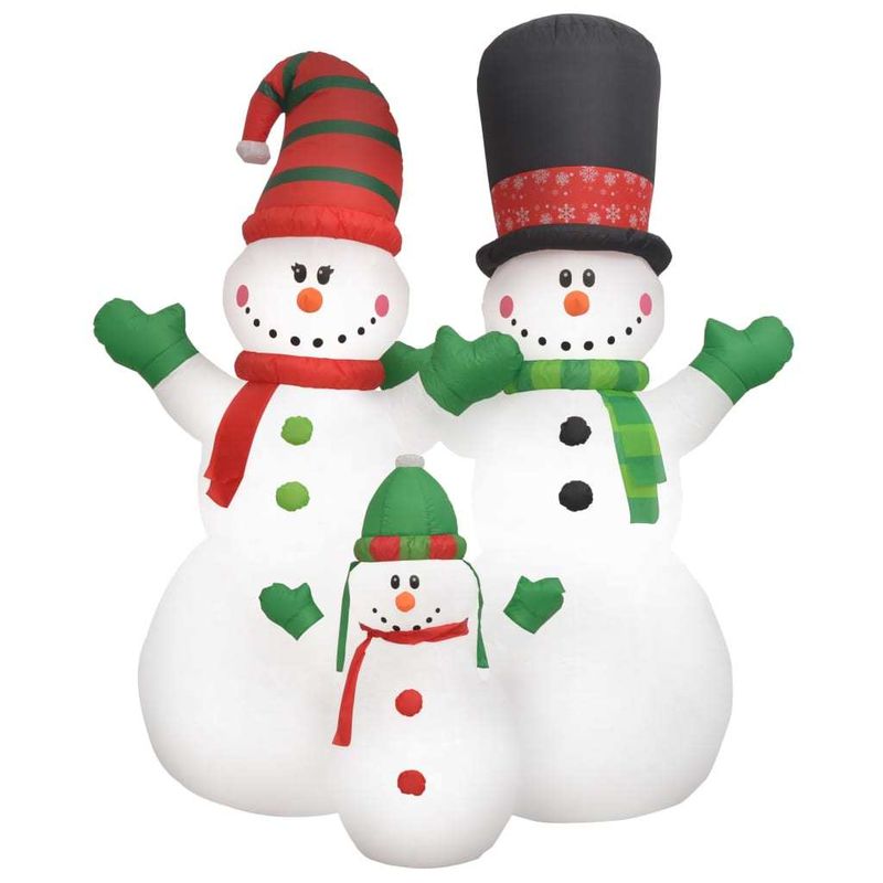 Inflatable Snowman Family with LEDs8 ft_voghion.com