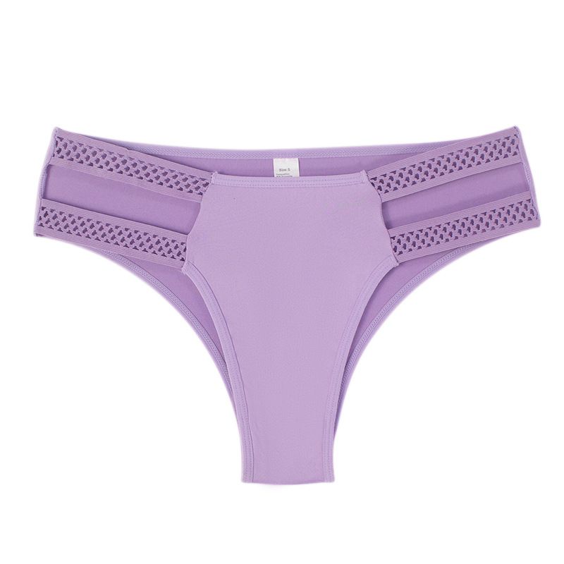 Größe Traceless Triangle Pants für Damen mit doppeltem Riemen und feinem Lochdesign, atmungsaktiver Schritt aus reiner Baumwolle mit mittlerer Taille_voghion.com