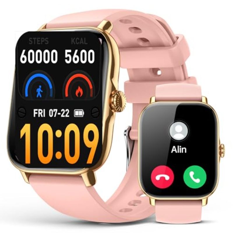 Smart Watch für Damen und Herren, IP68, wasserdicht, Fitness-Tracker, Rosa, 1,85_voghion.com
