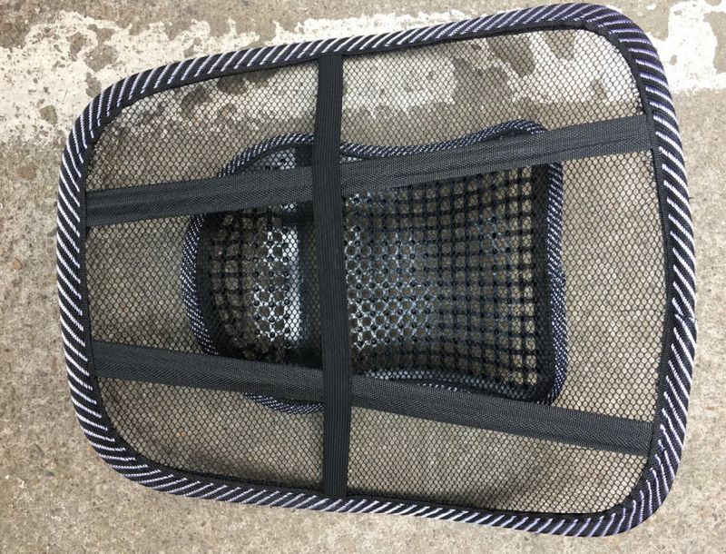 Sedile da ufficio, sedia comoda, supporto massaggiante, cuscino ventilato, schienale in rete nera, cuscino lombare per auto_voghion.com