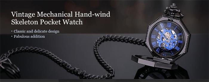 New creative retro retro clamshell mechanical pocket watch men's and women's Roman numerals hollowed-out creative table gift watch_voghion.com