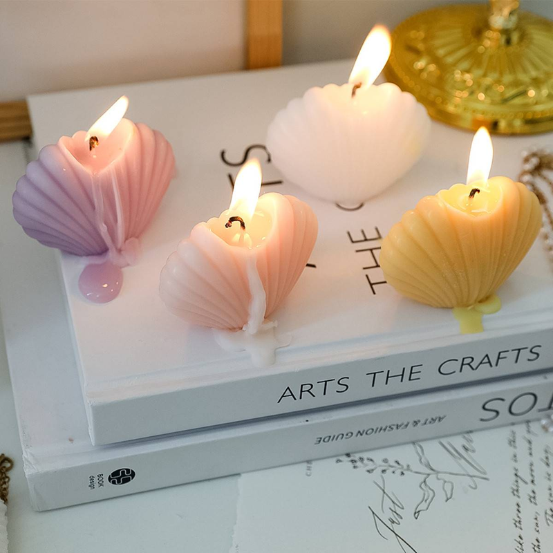 1 st. Schelp Aromatherapie Geurkaars, Huisgeur Ornamenten Creatieve Driedimensionale Sint-Jakobsschelp Aromatherapie Vakantie Cadeau_voghion.com