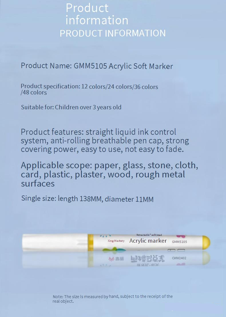 Haridus kontoritarbed Otsene Vedel akrüül marker Art Spetsiaalne pehme pea kõva pea 60 värvi saab virnastada värvi põhikooli õpilaste värv_voghion.com