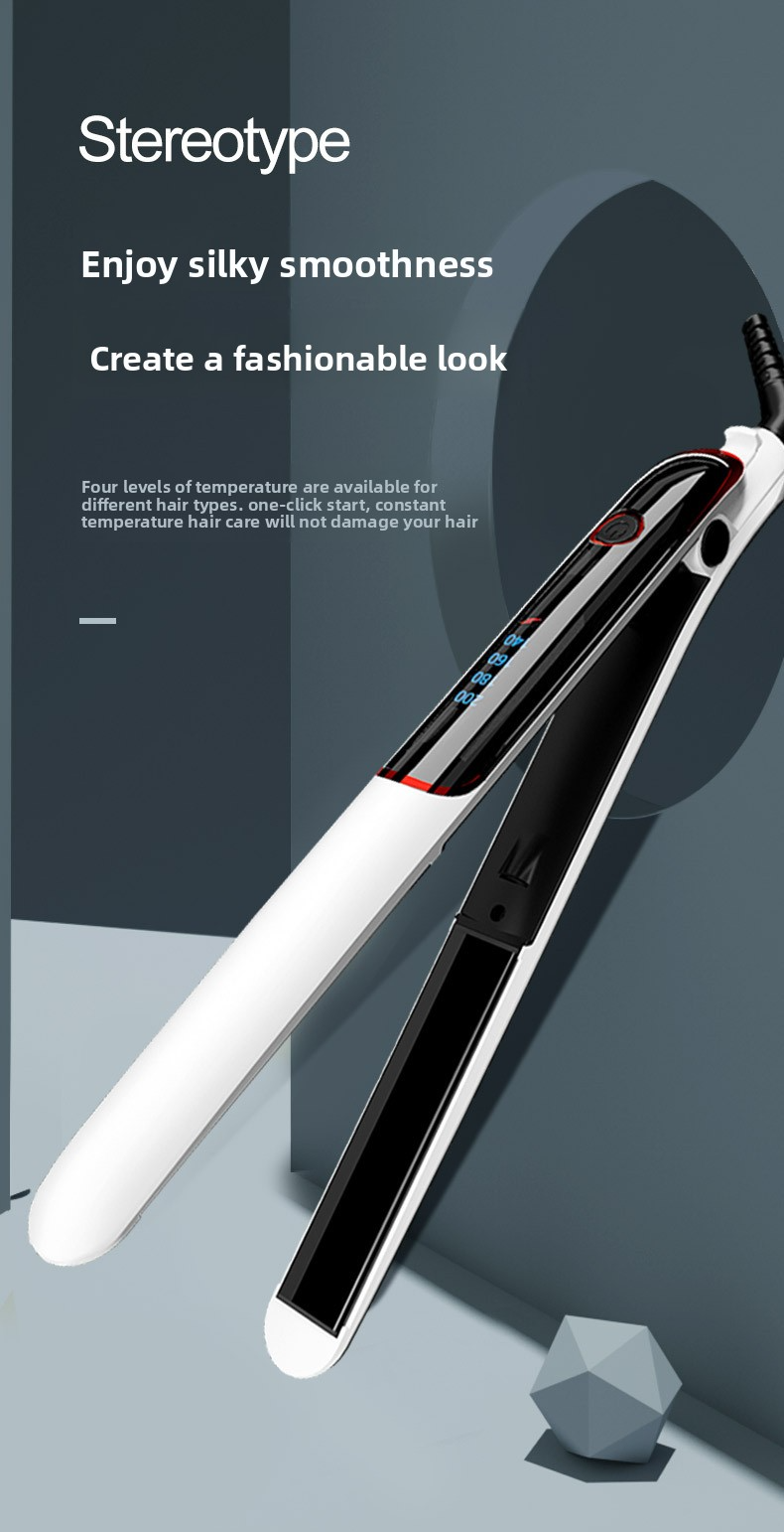 2-In-1 Hair Straightener & Curling Iron - Fast Heating Styling Tool With Ceramic Plates (Dual Voltage Adjustable Temperature Travel-Friendly)_voghion.com