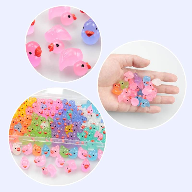 YOUEN 100Pcs Mini Ducks Bright 10 Colors Mini Ducks Resin Mini Luminous Ducks Colourful Small Ducks For Pot Decorations DIY, Garden, Dollhouse_voghion.com