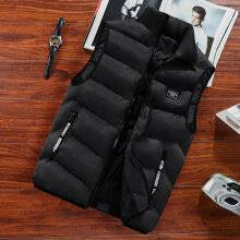 Herren-Winter-Steppweste mit Kapuze – Verdickte, mit Baumwolle gefütterte Weste für Jugendliche, lässige Slim-Fit-Jacke (Schwarz, Khaki, Blau)_voghion.com