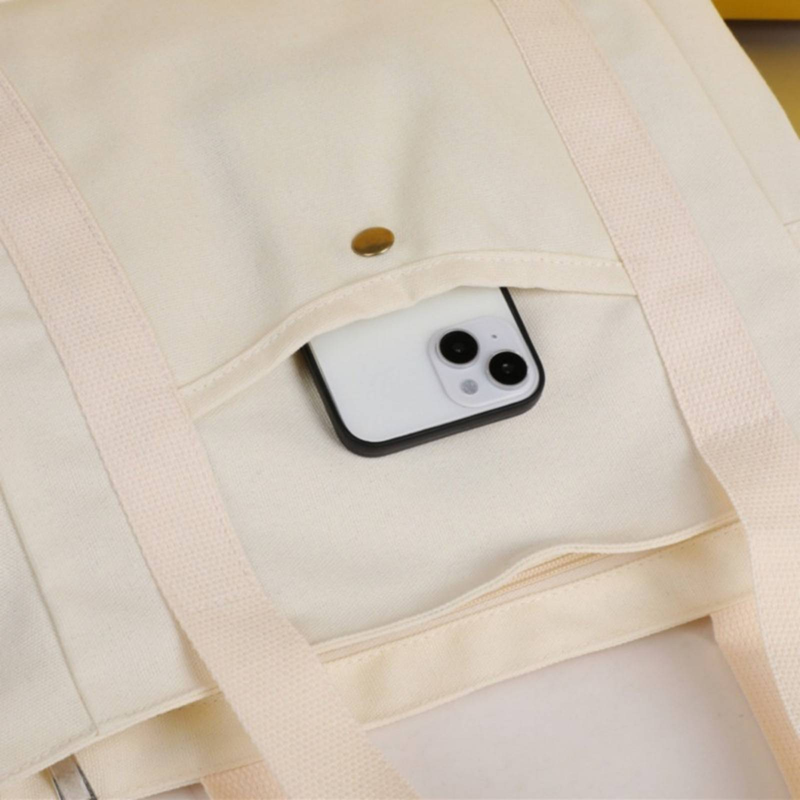 Large Capacity Tote Canvas Bag For Work And Outings, High-Quality, Commute-Friendly, Versatile, Literary Student Style Book Single Shoulder Canvas Bag_voghion.com
