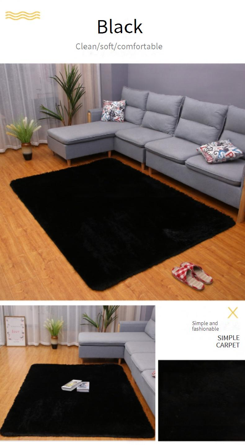 Plüschiger, rechteckiger Samtteppich – weicher, langfloriger Teppich für Wohnzimmer, Nachttisch, Sofa und Yoga – maschinenwaschbar – modern, minimalistisch (40 x 60_voghion.com