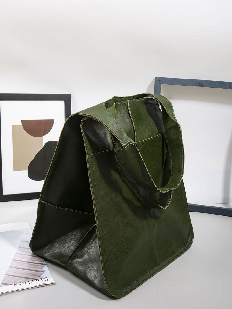 New Euro-American Retro Minimalist Large Tote For Women - Soft Leather, Spacious, Single-Shoulder/Handheld, Fit For Cross-Border Sale_voghion.com