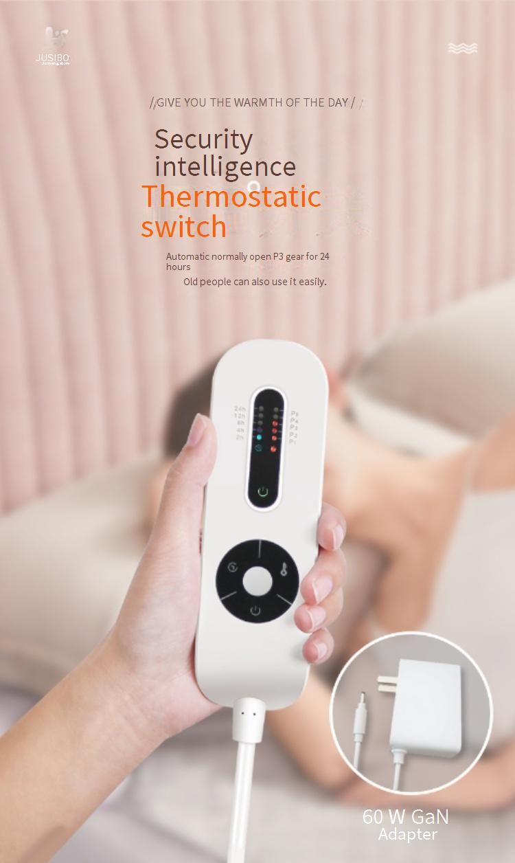 "Chauffage au graphène à double contrôle - Couverture électrique basse tension 24 V avec 5 réglages de chaleur, anti-acariens et économe en énergie pour_voghion.com